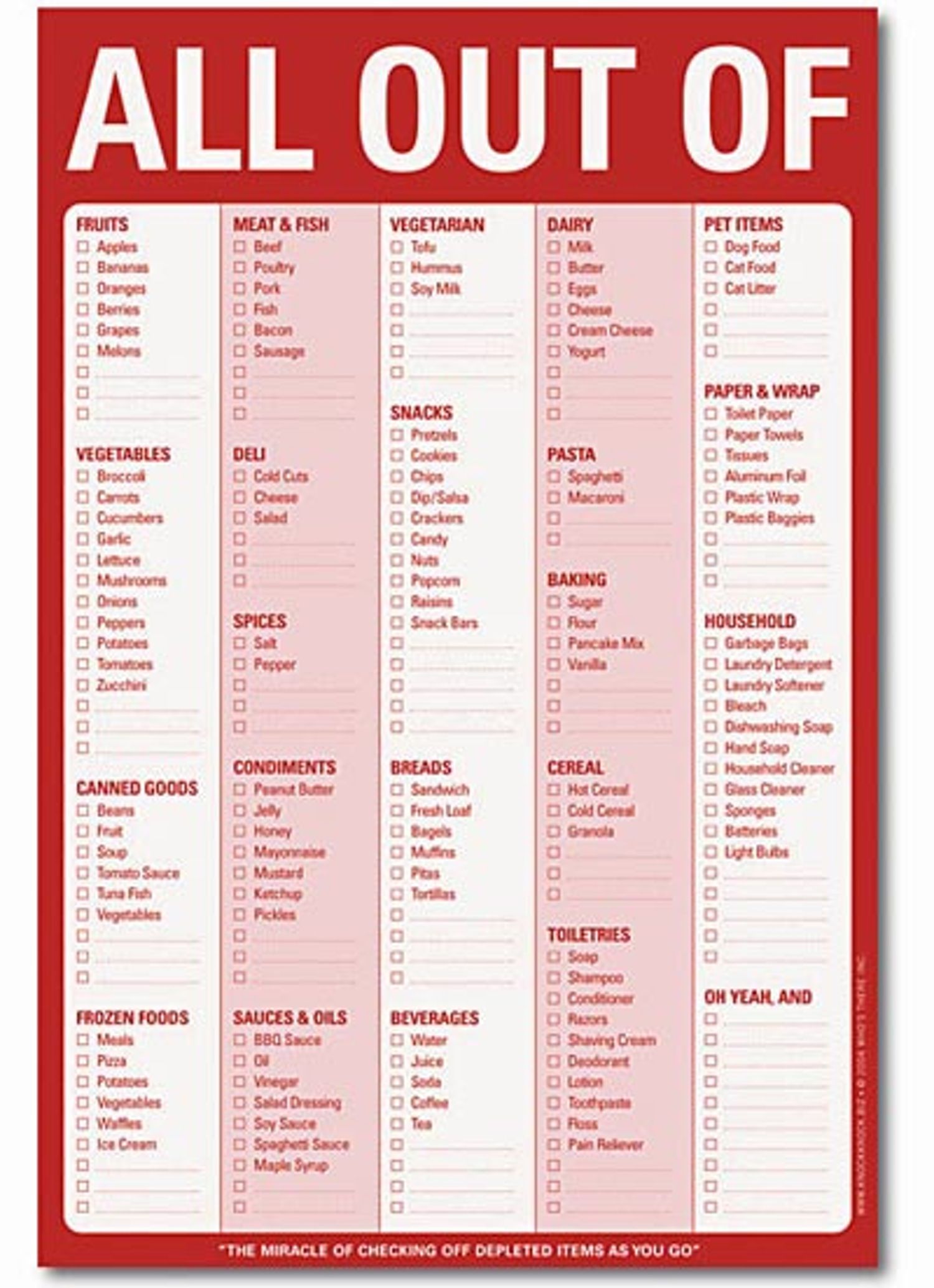 All Out Of Grocery List Printable Template Business PSD, Excel, Word, PDF