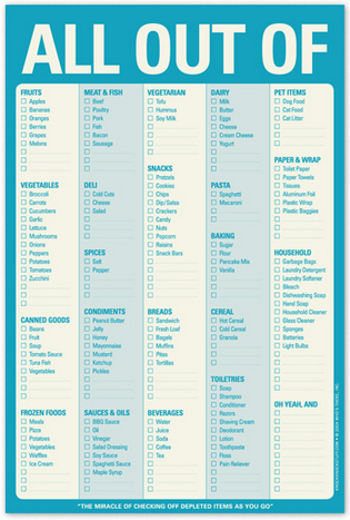All Out Of” Grocery List Template | Healthy Eating | Grocery list 
