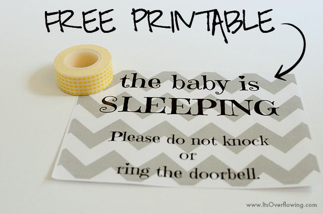 Baby Sleeping Sign – Free Printable | Everything Organized | Baby 