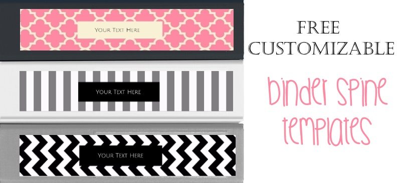 FREE Binder Spine Template | Customize then Print