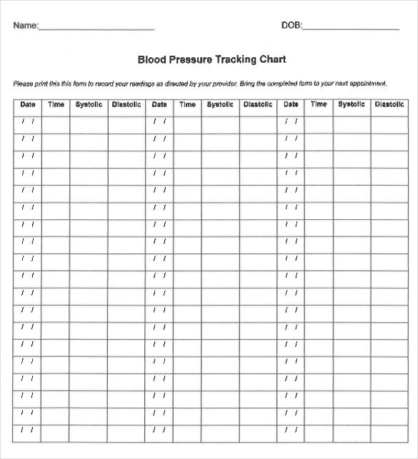 Blood Pressure Monitoring Chart Printable Template Business PSD 