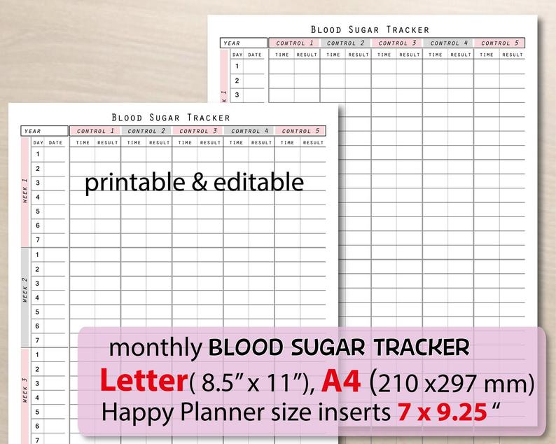 5+ Free Printable Blood Sugar Log Templates