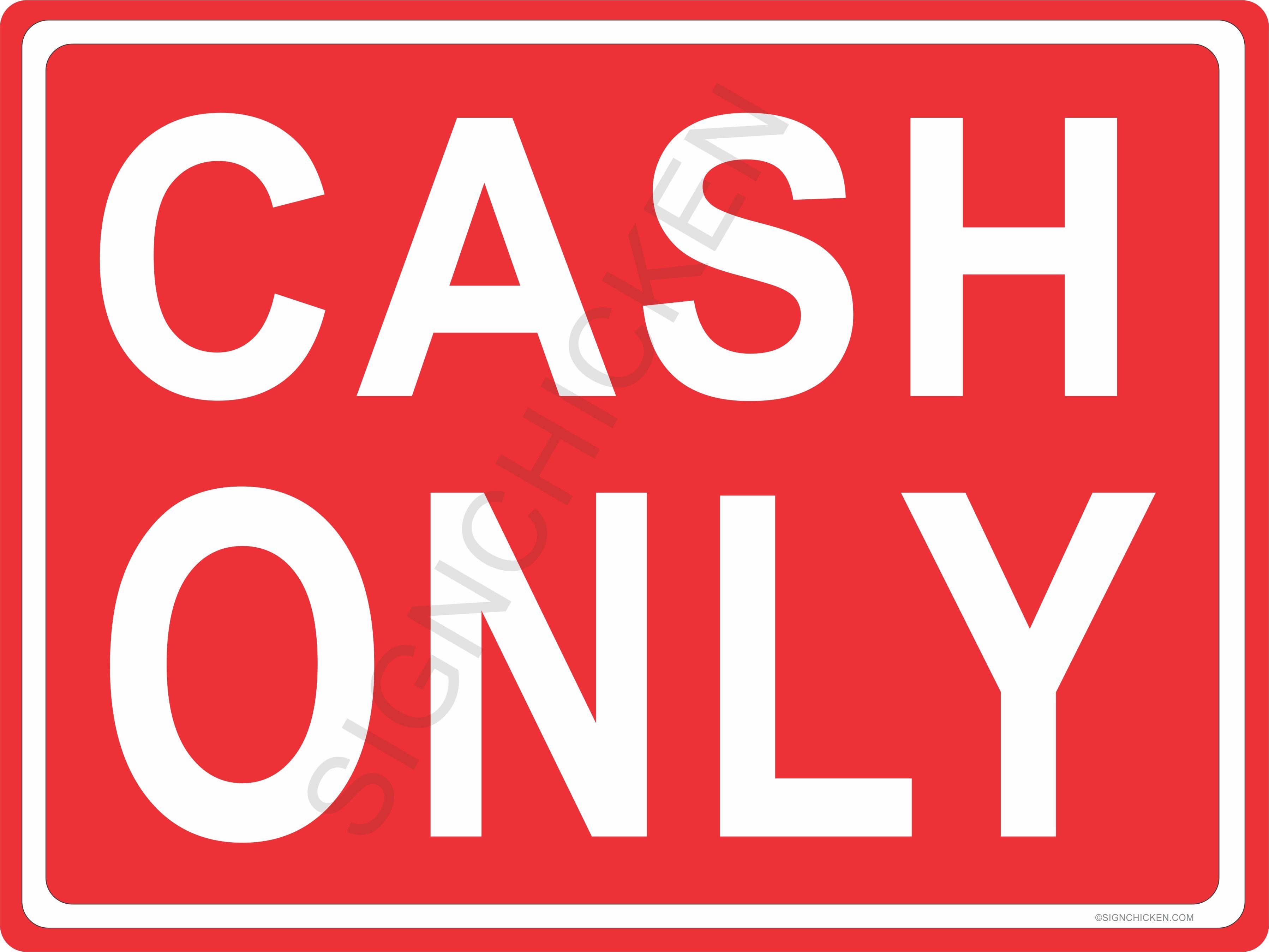 Cash Only Sign Printable Printable Word Searches