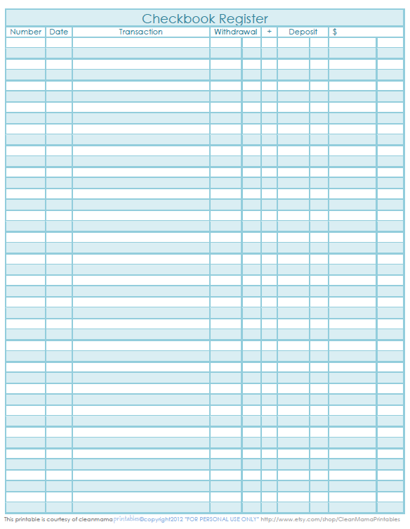 Checking Account Ledger Printable Template Business PSD Excel Word PDF