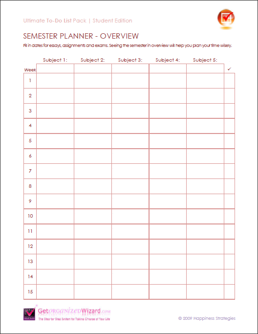 student planner printable |  planner template / College 