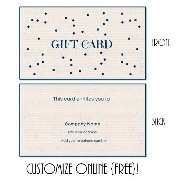 Free printable gift card templates that can be customized online 