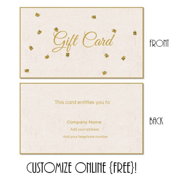 Free printable gift card templates that can be customized online 