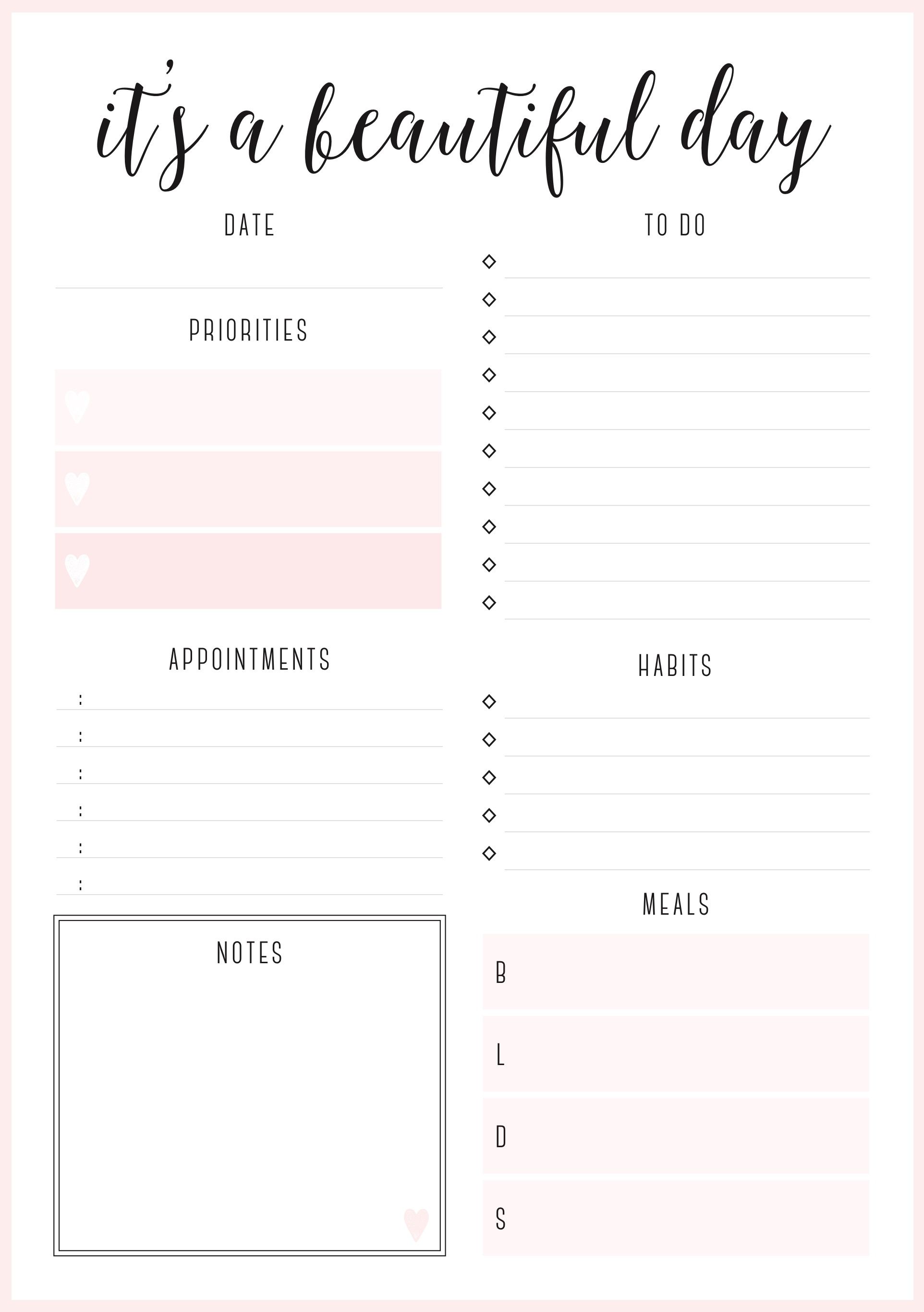 Beautiful daily planners   FREE printables | Printables | Daily 