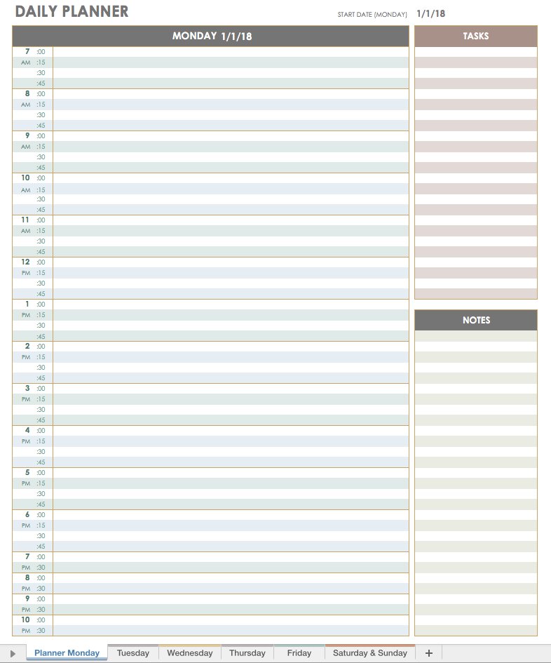 Free Printable Daily Calendar Templates | Smartsheet