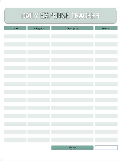Free Daily Expense Tracker Excel Spreadsheet and Printable PDF 