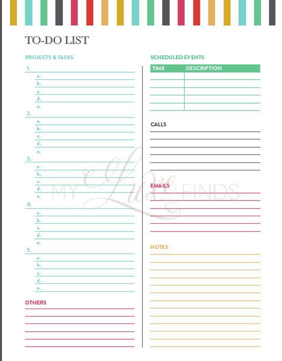 Free Printable Daily Task Planner Serreblaster