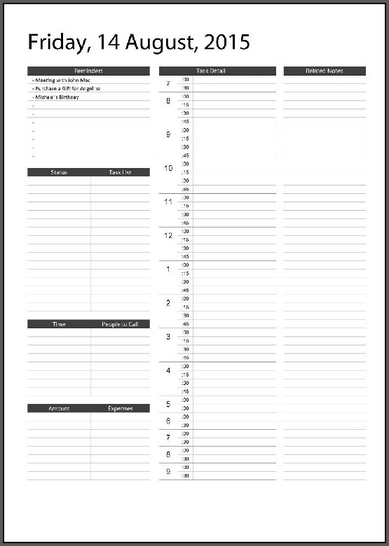 Black and White Daily Task List Planner Printables
