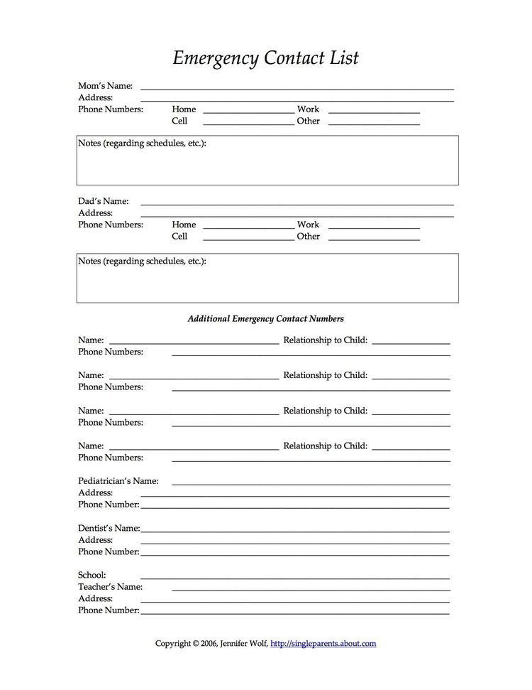 4 Free Printable Forms for Single Parents | File Organizing/Paper 
