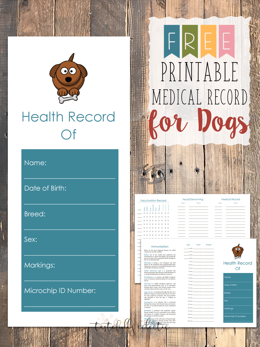 printable dog shot record forms | Cute Pets | Dog shots, Dog 
