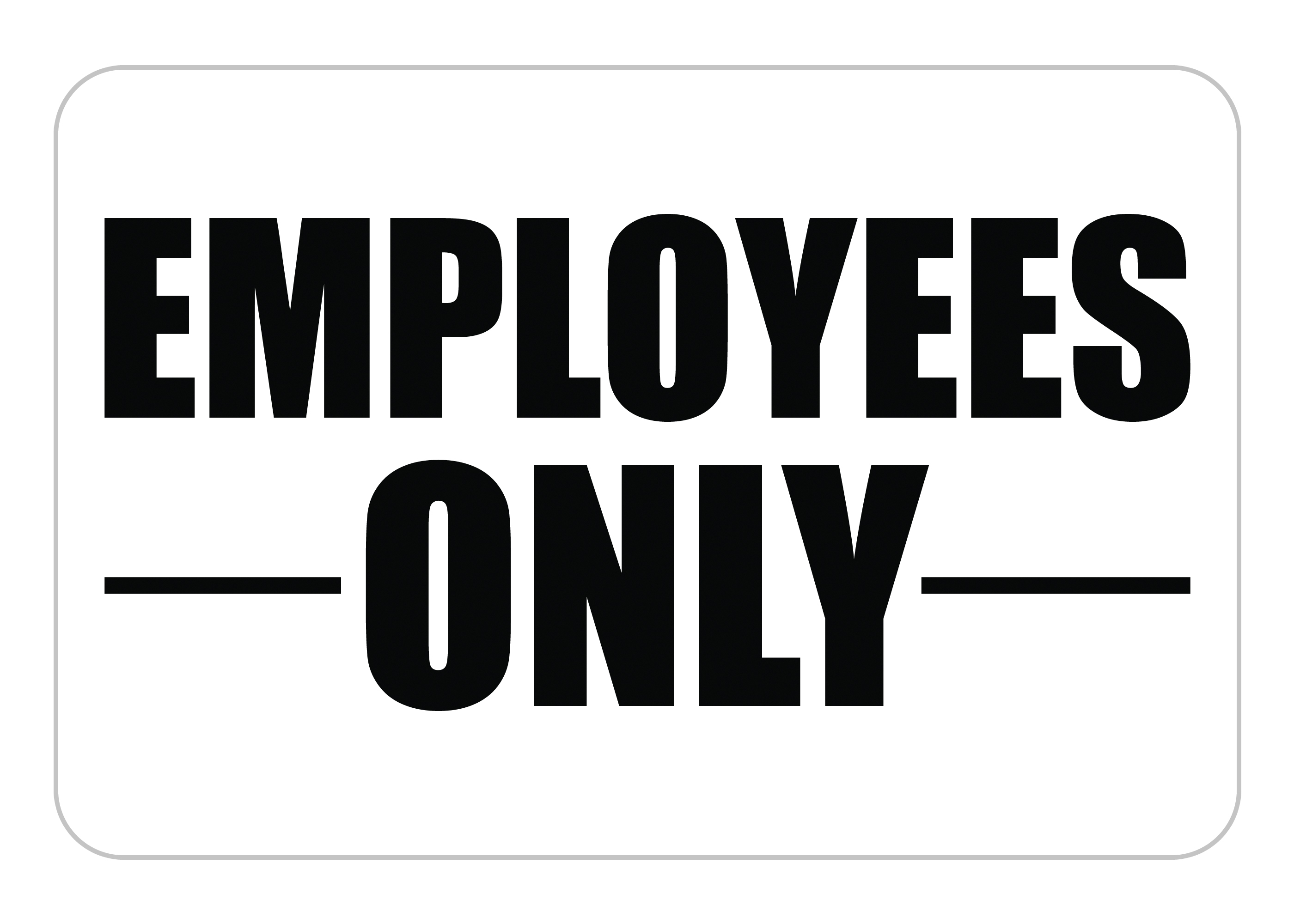 Employees Only Sign Printable Template Business PSD, Excel, Word, PDF