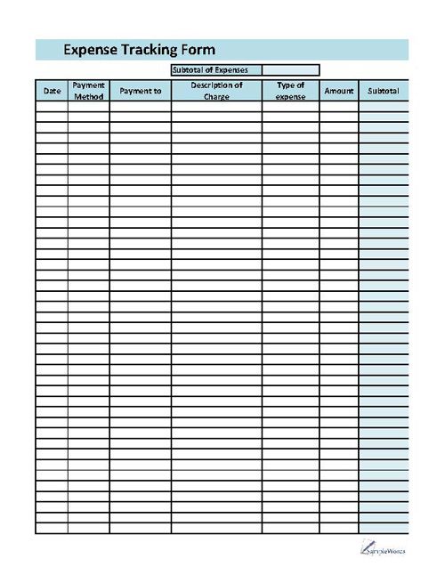 Expense   Printable Forms, Worksheets | charts | Budget 