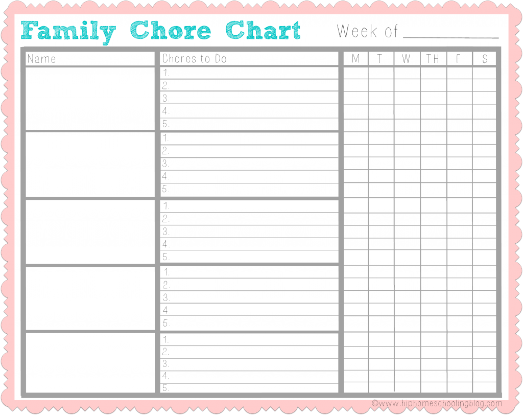 Family Chore Charts Printable Template Business PSD Excel Word PDF