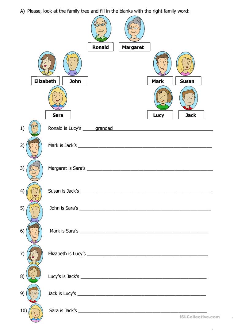 Family tree   English ESL Worksheets
