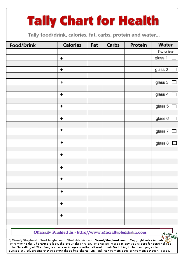 Food Intake Chart Printable Template Business PSD Excel Word PDF