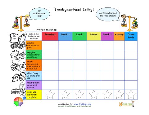 Printable   Write in Food Daily Tracking Sheet