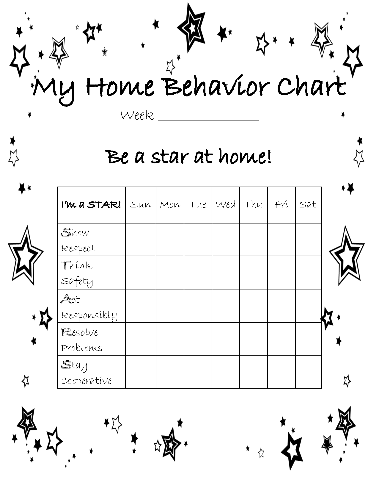 At Home Behavior Chart | Kid Stuff | Home behavior charts, Free 
