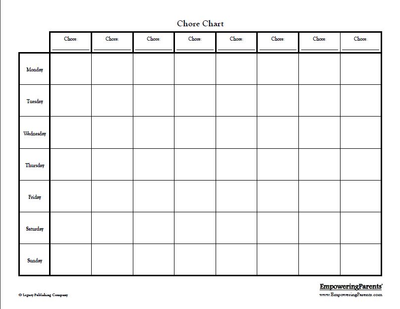 Chore Chart for Children  Behavior Chart for Home | Family | Chore 
