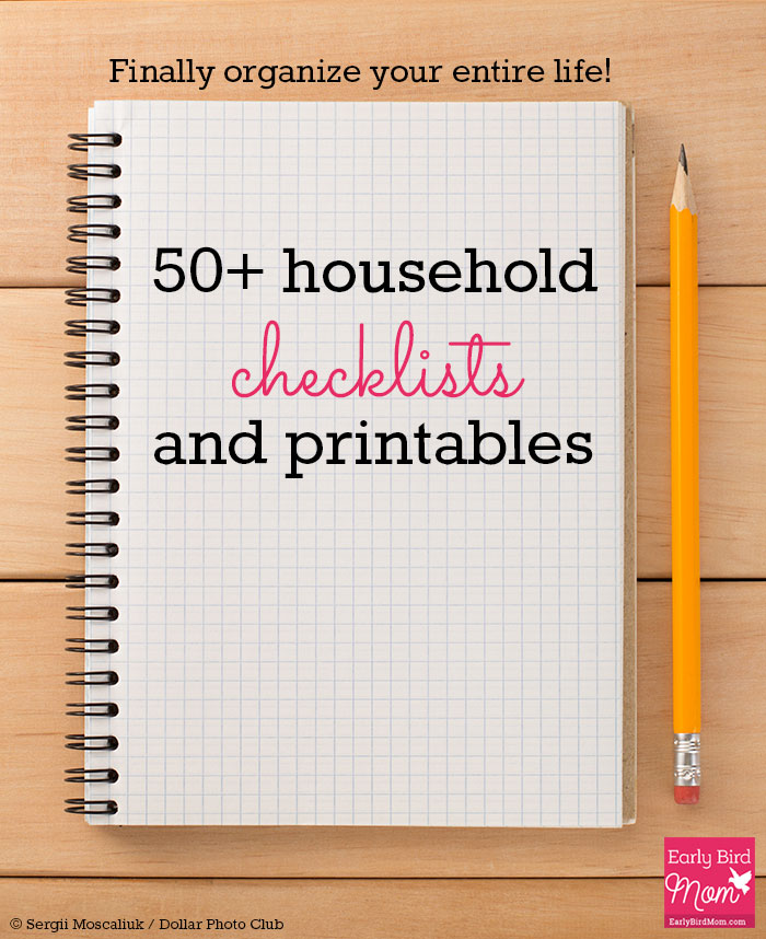 50+ Household Checklists and Printables (Mostly Free!)   Early 