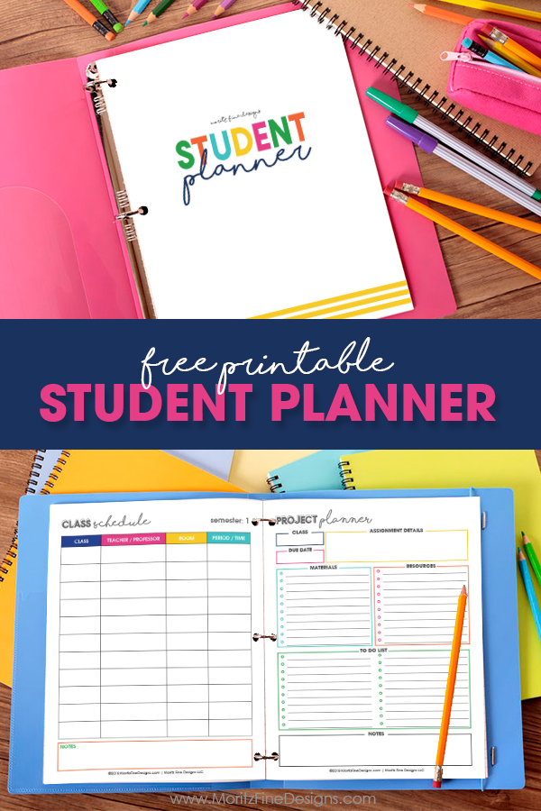 Free Printable Student Planner | Elementary, Junior High, High 