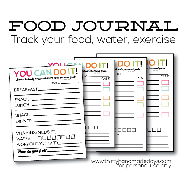 Updated Printable Food Journal