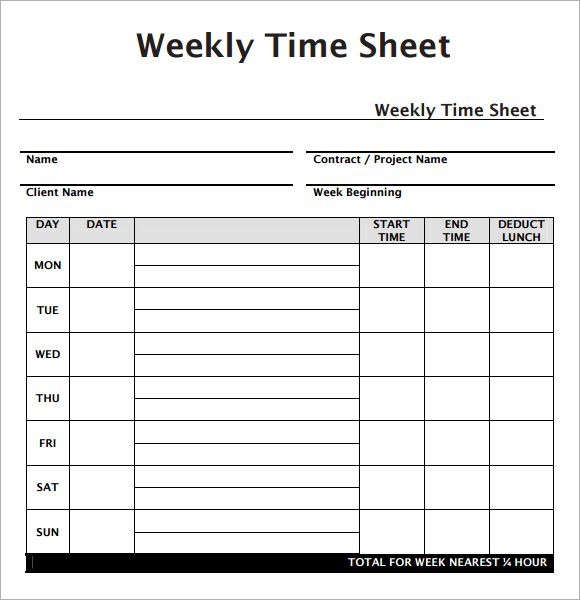 Weekly Employee Timesheet Template | work | Timesheet template 