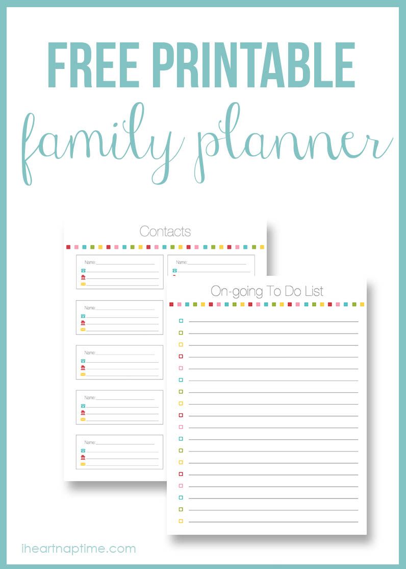 Free printable family planner | printables | Family planner 