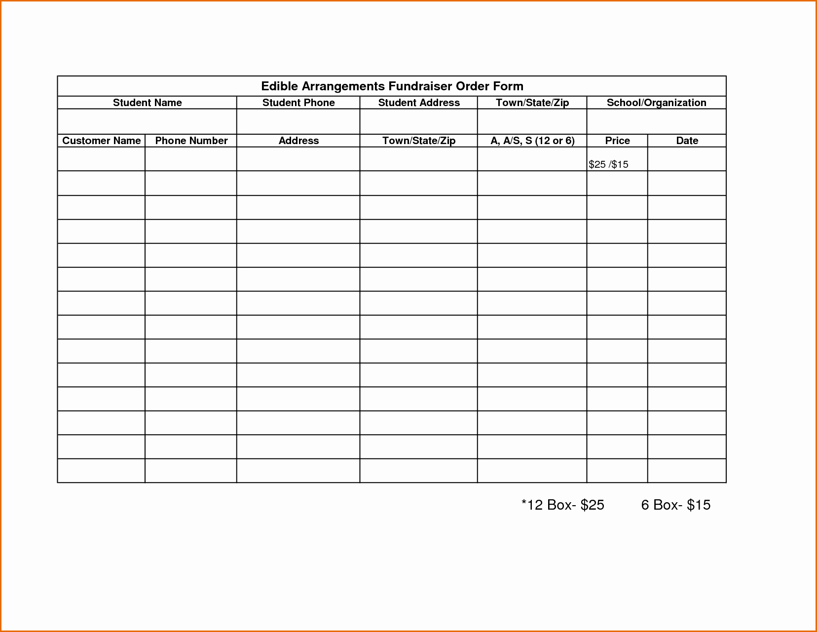 009 Free Printable Order Form Template Beautiful Fundraising Forms 