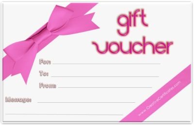 Free printable gift voucher template. Instant download. No 