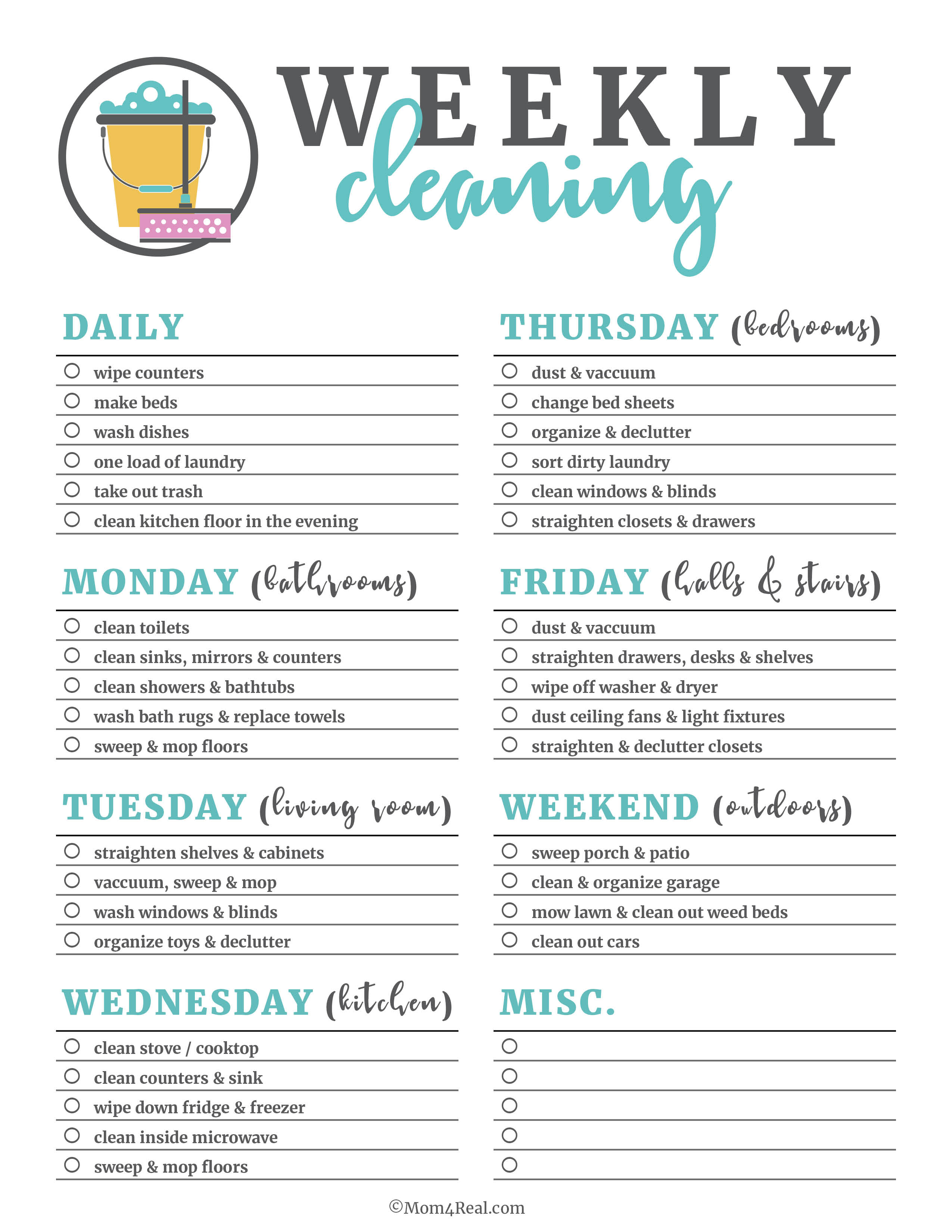 Professional House Cleaning Checklist Template Excel Free