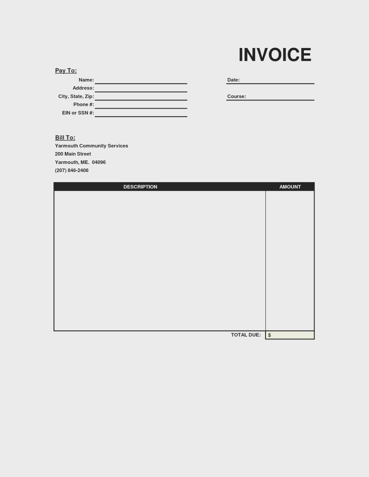 Invoice Template for Word   Free Basic Invoice