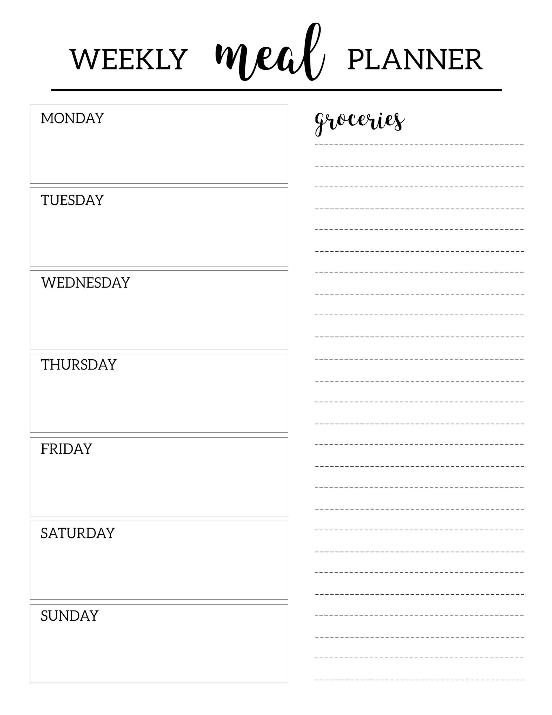 Free printable meal planner & grocery list | Jenallyson   The 