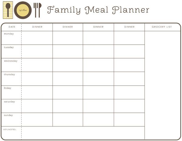 Monthly Meal Planner free printable | Meal Planning | Meal planner 