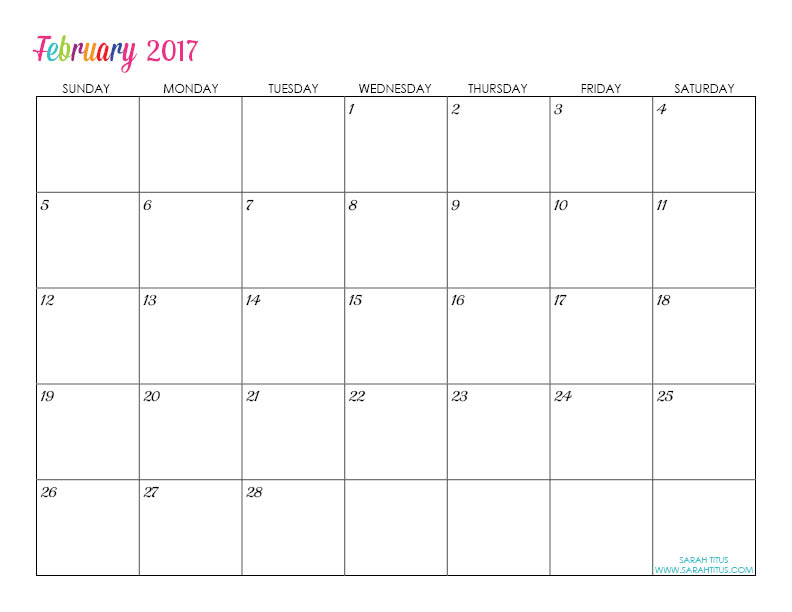 Custom Editable Free Printable 2017 Calendars   Sarah Titus