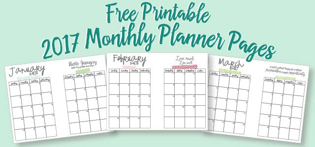 Free Printable A5 2017 Monthly Calendars | Live Craft Eat
