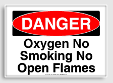 Printable Caution   Oxygen In Use Sign