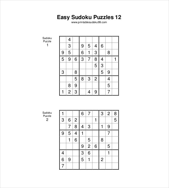 7+ Printable Sudoku Templates   DOC, Excel, PDF | Free & Premium 