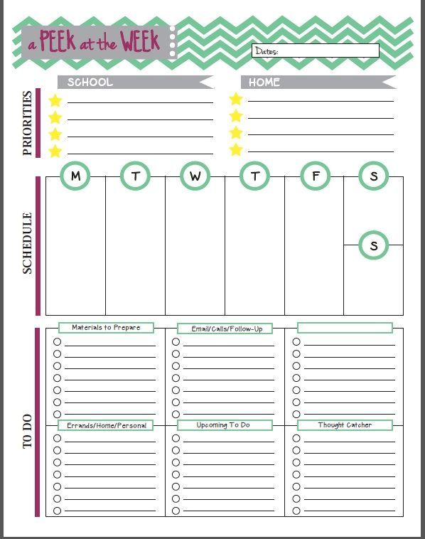 Free Printable Teacher Planner Pages Template Business PSD Excel 