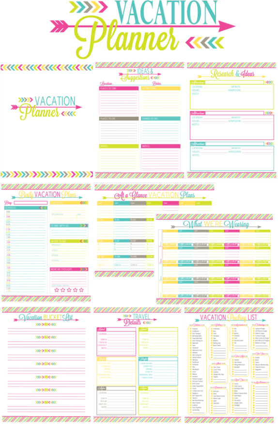 Printable Family Vacation Itinerary Template