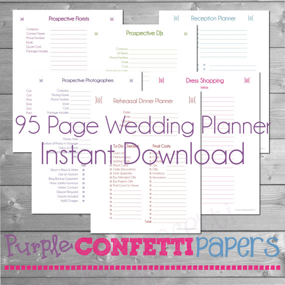 free printable wedding planner worksheets Template Business PSD