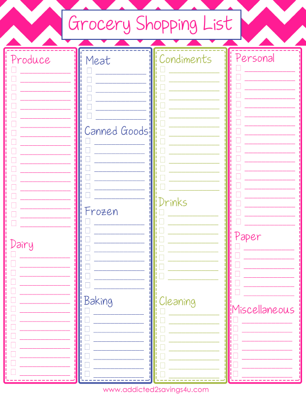 Free Printable Grocery Shopping List | Organizations | Shopping 