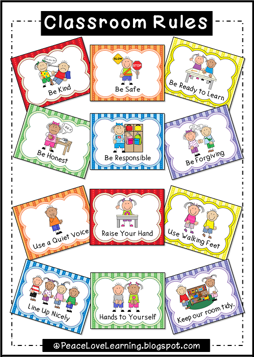 Adorable Classroom Rules Posters with pictures that really 