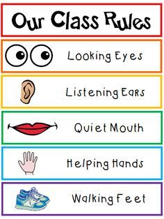 Our Class Rules poster that any Kindergarten student, pre K 