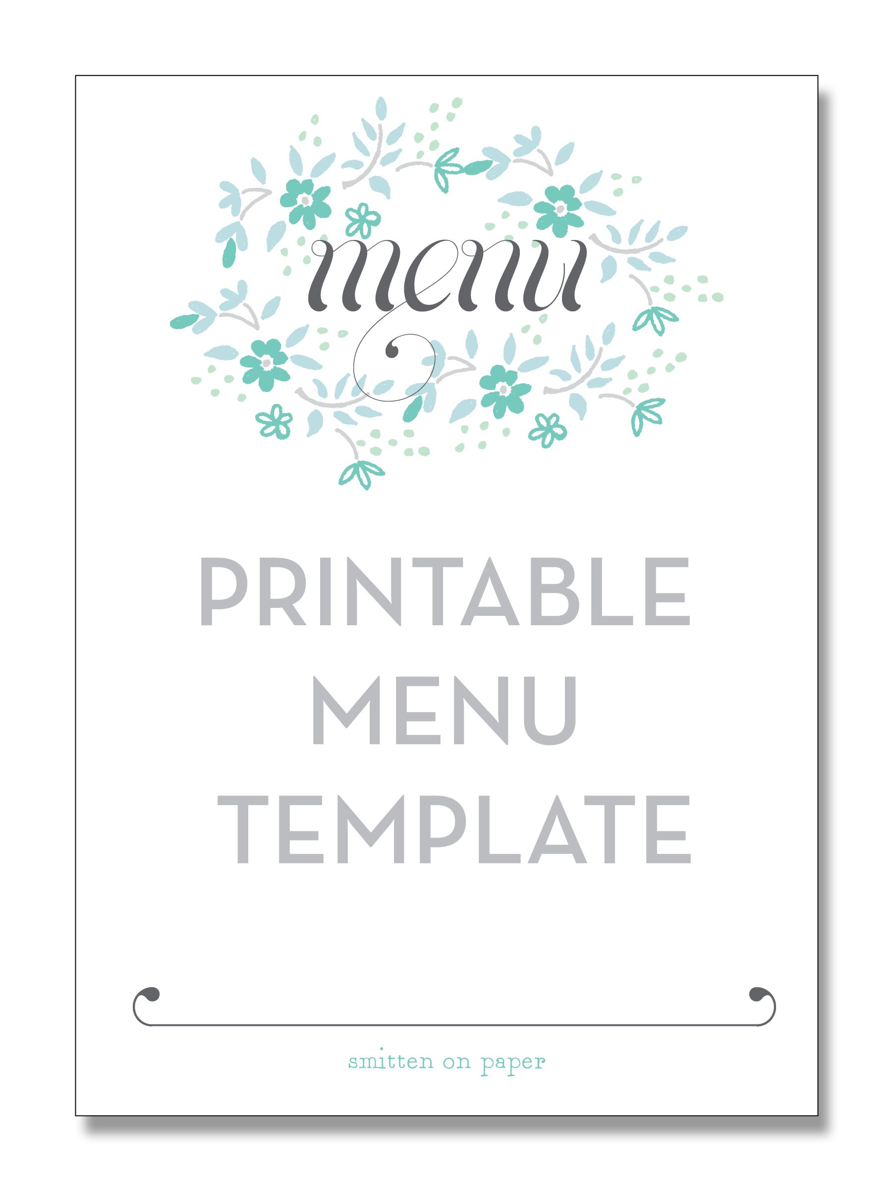 Freebie Friday: Printable Menu | Party Time! | Printable menu 