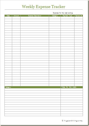 Free Printable Expense Tracker   Take Control of Your Spending