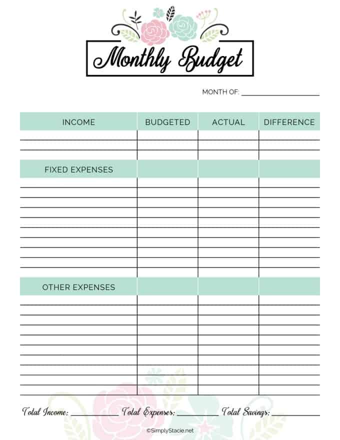 Free Printable Monthly Financial Planner Printable Templates